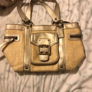 90s Vintage Authentic Coach Legacy Straw Tote